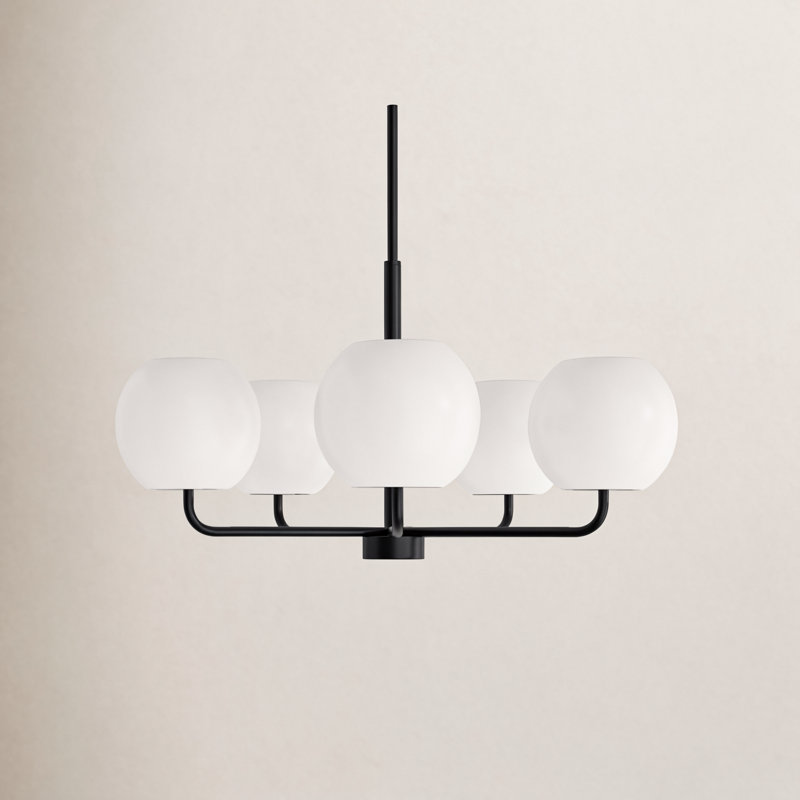 Lustre à 5 lumières Jorund, Noir mat, Non