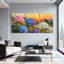 Ensemble de 3 tableaux muraux sur toile à motifs floraux d'hortensias, pour salon, chambre à coucher et décoration intérieure.-836402606