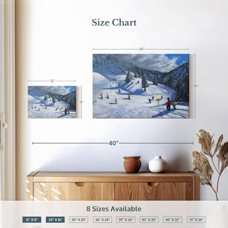 Sireci Skiing Kitzbuhel, 16" H x 24" W