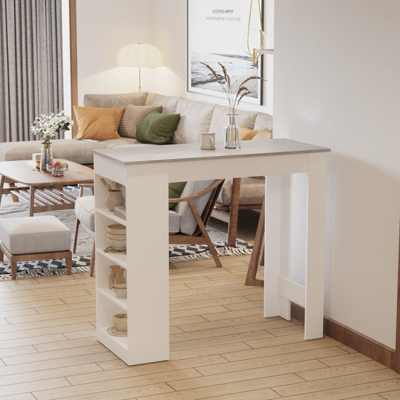 Braea Solid Wood Top Dining Table, Grey
