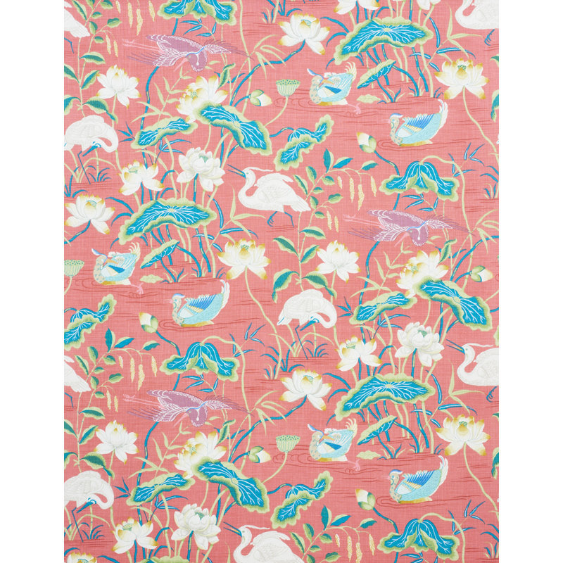 Lotus Garden Fabric, Red
