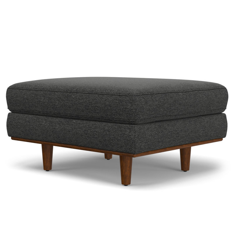 Repose-pieds cocktail 33 po en mélange de polyester gris anthracite et brun
