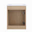 Ensemble de meuble-lavabo simple 16 po, meuble-lavabo mural avec plateau en résine blanche, meuble-lavabo flottant avec porte et tablette à fermeture douce, meuble-lavabo simple avec plateau