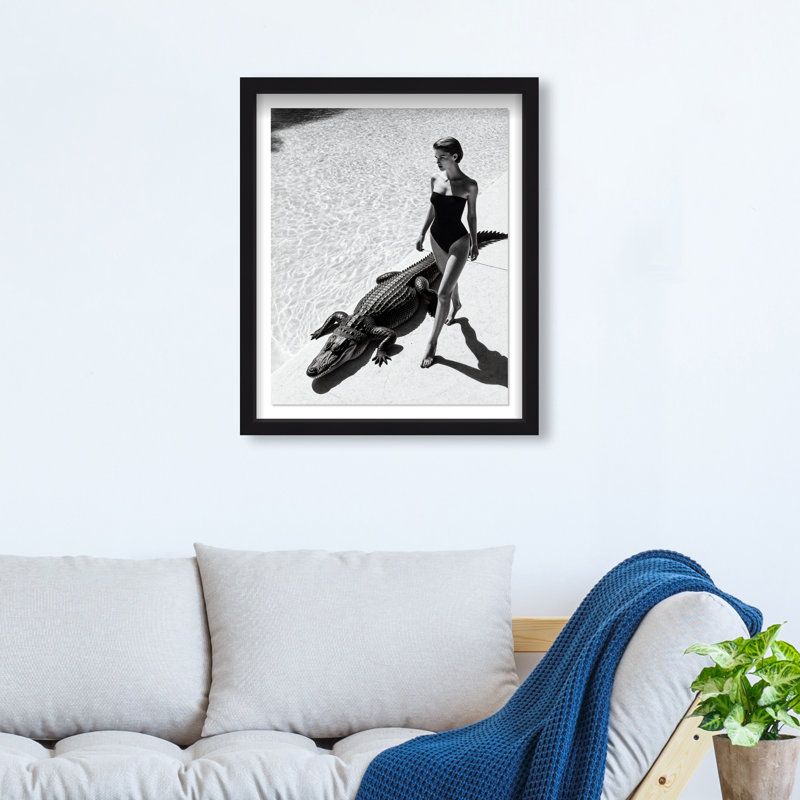 Reptilian Elegance II Print by Oliver Gal, 46.5"H x 37.5"W, Black Shadowbox