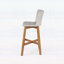 Ensemble de tabourets de bar d'extérieur en bois fini teck avec osier gris clair, durable et élégant