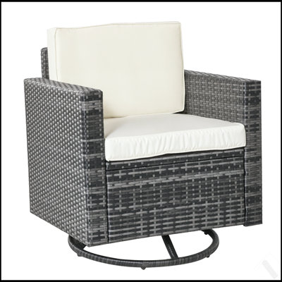 Chaise berçante pivotante en rotin pour une utilisation extérieure, alliant confort et style avec une rotation à 360 degrés et un doux mouvement de bascule