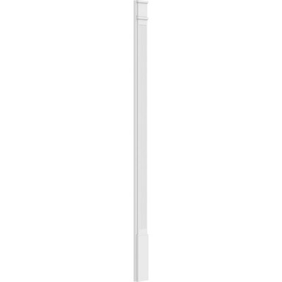 TruCraft Fluted Pilaster w/ Decorative Capital & Base, 6"W x 102"H x 2"P Base Can Be Trimmed Up To 6 5/8", Architectural Grade PVC, Sold As Pair