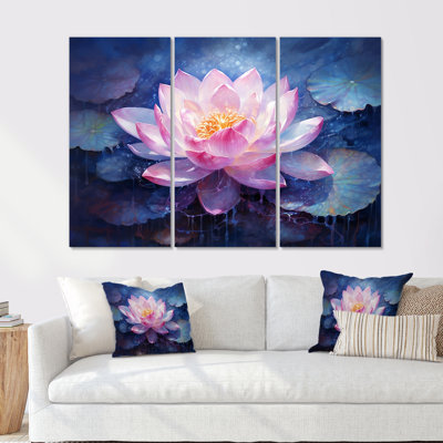 Lotus Luminescence - ensemble d'art mural sur toile Lotus