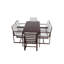  Ensemble de table et chaises d'extérieur en rotin avec coussins de patio amovibles, brun foncé