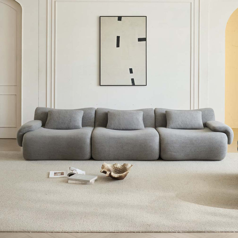 Canapé modulaire modulaire, canapé modulaire compressé, H 26,77 po x l 114,17 po x P 39,37 po, Gris clair, 3