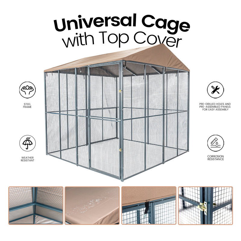 Cage universelle résistante aux intempéries Draupadi, H 96 po x l 96 po x P 96 po