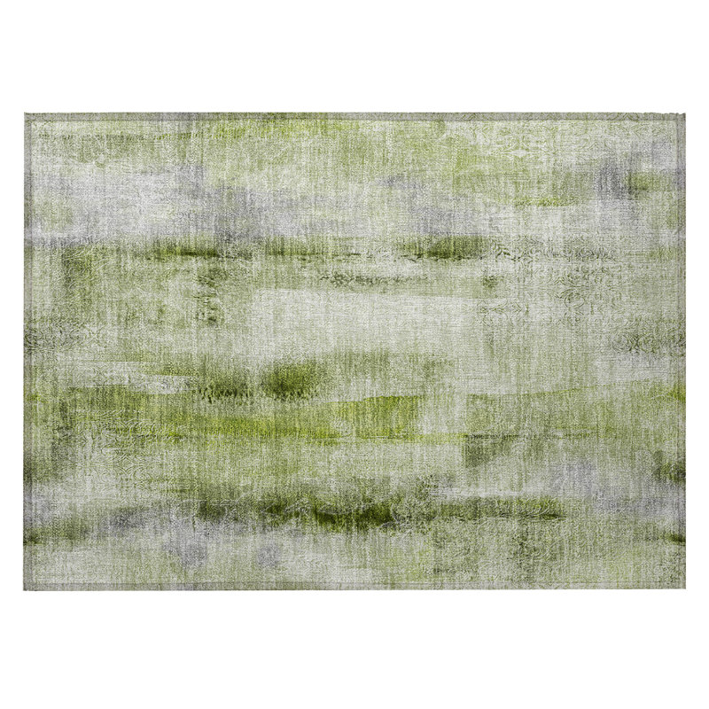 2' X 3' Sage Washable Non Skid Indoor Outdoor Area Rug