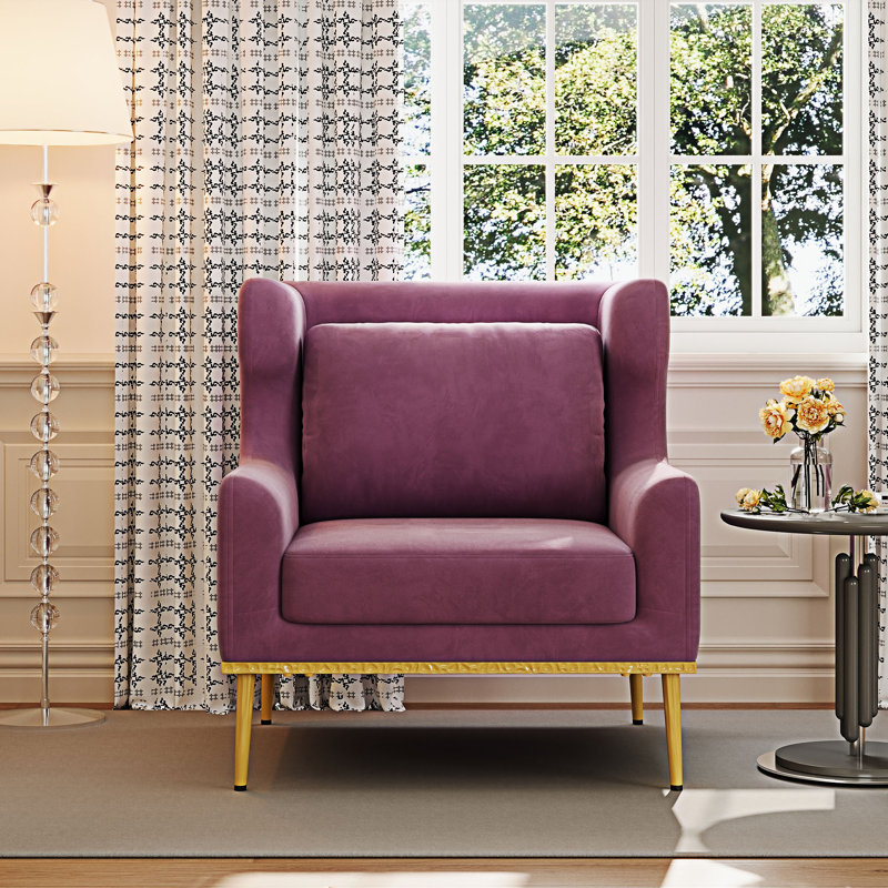 Fauteuil avec accoudoirs et canapé simple, Mauve