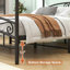 Queen Size Metal Canopy Bed Frame With Headboard And Footboard Black