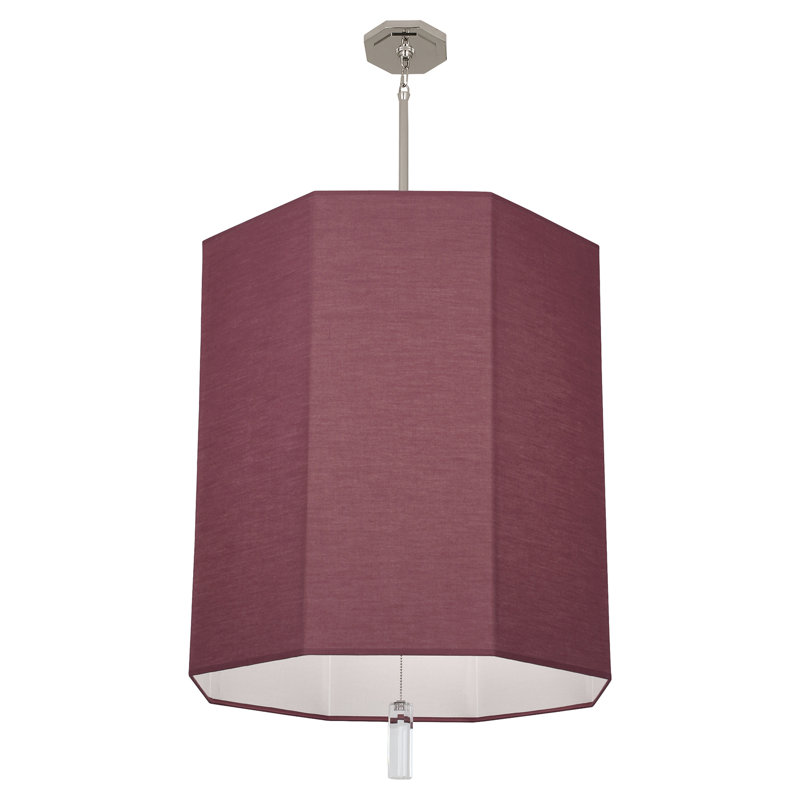 Lustre tambour unique à 6 lumières Kate, Vin millésimé, Nickel poli