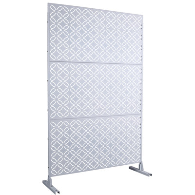 Outdoor & Indoor Privacy Screen Metal Privacy Screen 76" H×48" W, Freestanding Decorative Privacy Screen For Deck Balcony Patio, Privacy Fence Panels