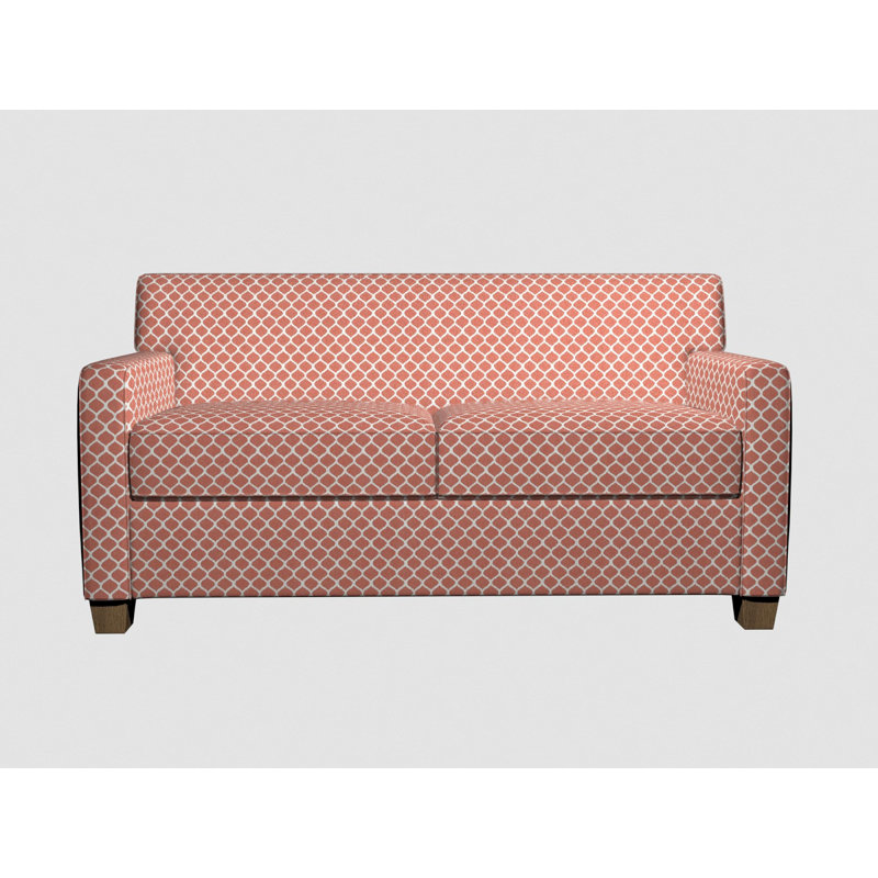 Tissu de lin géométrique, Orange 2