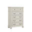 Commode de chambre à coucher à 5 tiroirs avec plateau rabattable, blanc antique Roundhill Furniture