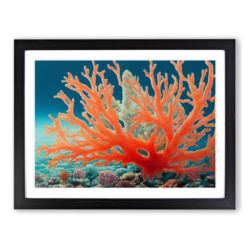 The Coral Reef Vol.1 - Single Picture Frame Print, Black, 46cm H x 64cm W