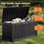 Boîte de rangement extérieure en résine imperméable et verrouillable 75 gallons