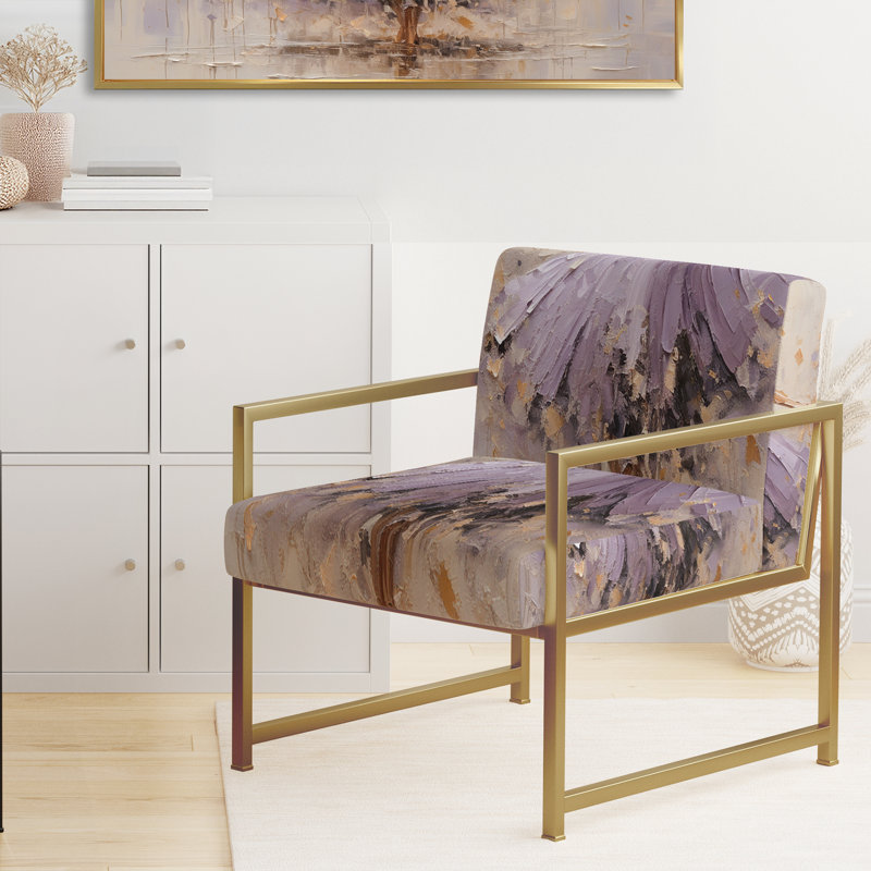 Chaise d'appoint rembourrée Minimalisme, Doré