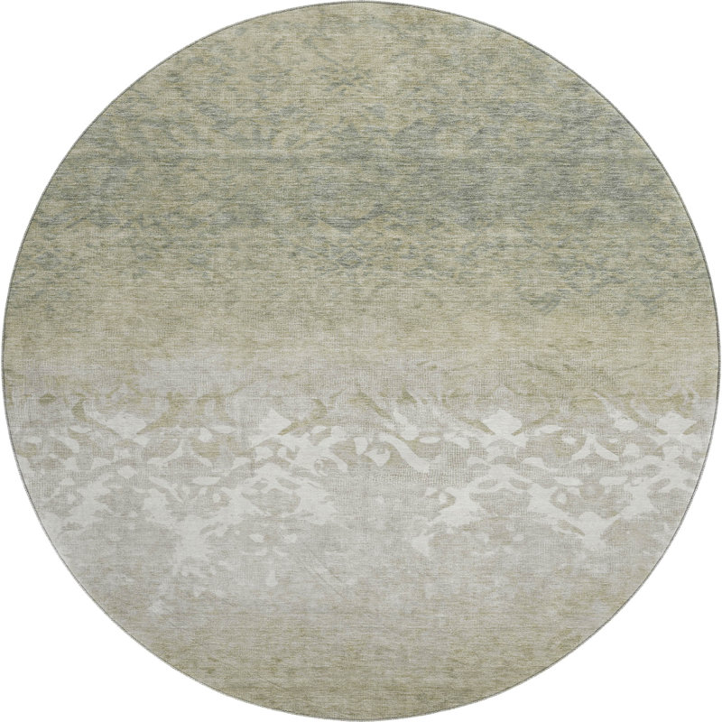 Premium Machine Washable Millbrook AMF1959 Damask Rug, Round 8'