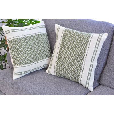 Outdoor Indoor  Pillow Covers Geometric Checkered Pattern, Plaid Woven Cushion Covers Pillow Cases (Set of 2)