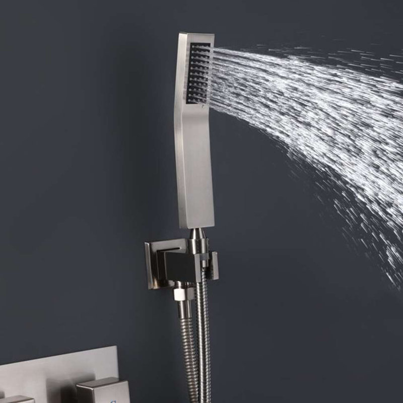 Sita Platinum LED Shower Head Set with Rainfall and Thermostatic Controls for Modern Bathrooms