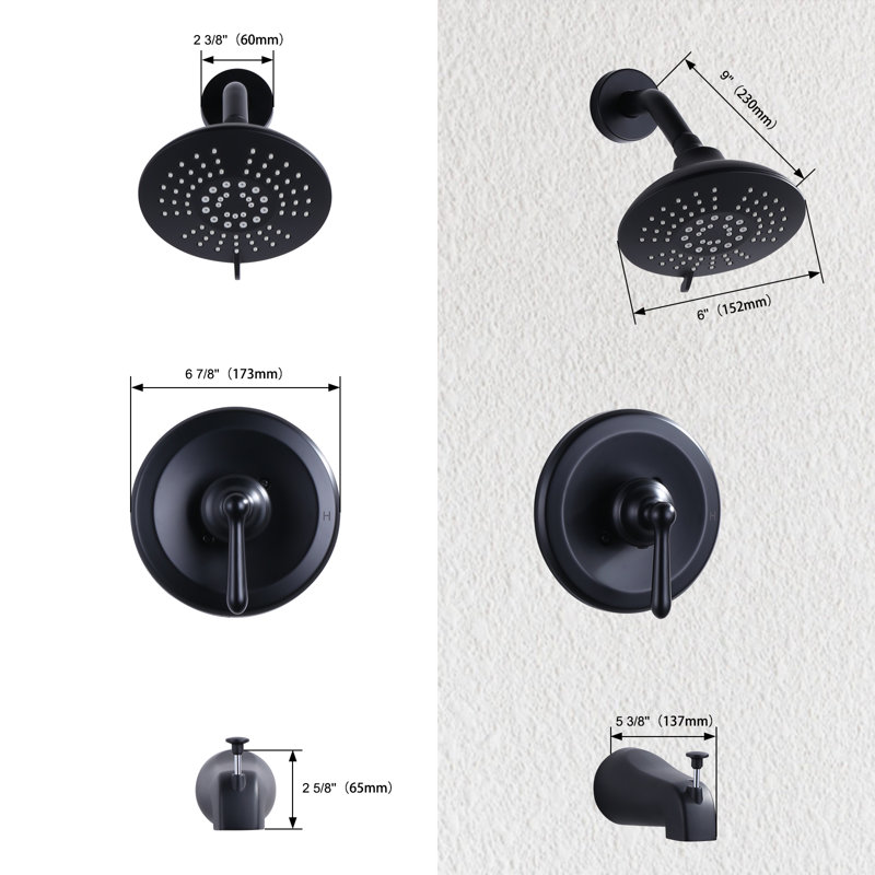 Robinet de douche, Noir mat