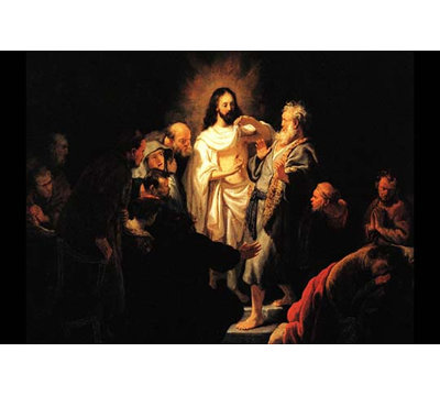 Christ montre sa plaie-impression d’art graphique
