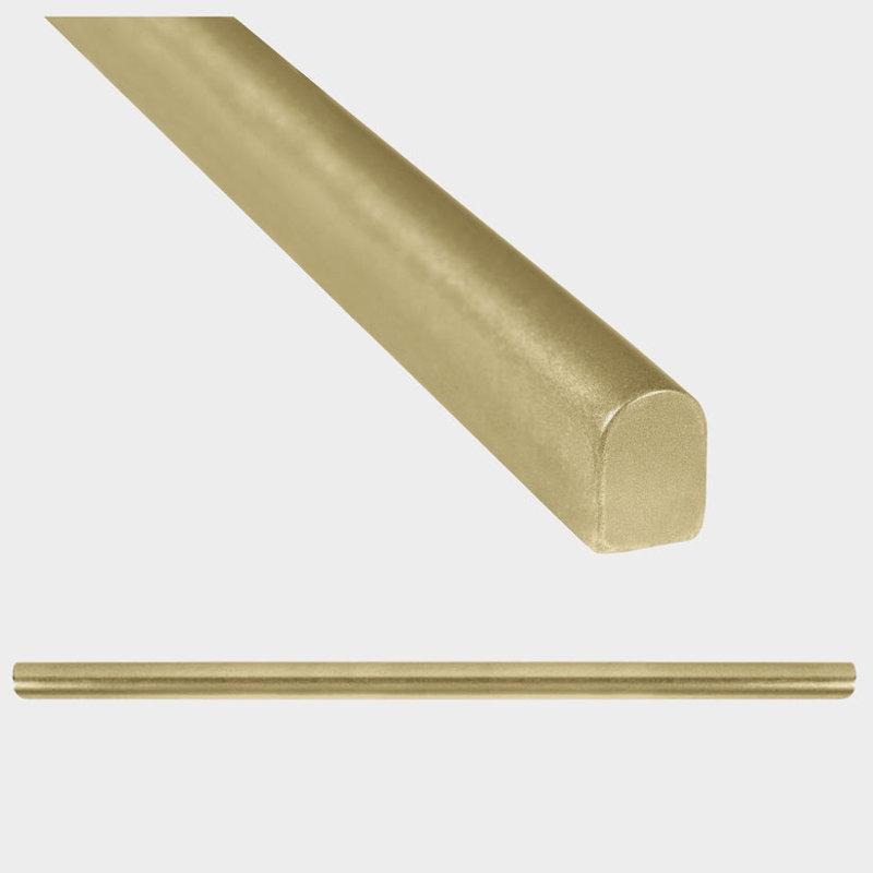 Trendy Metal Nickel 1.5cm. x 30cm. Pencil Bullnose Border Wall Tile Trim ( PACK of 5), Champagne