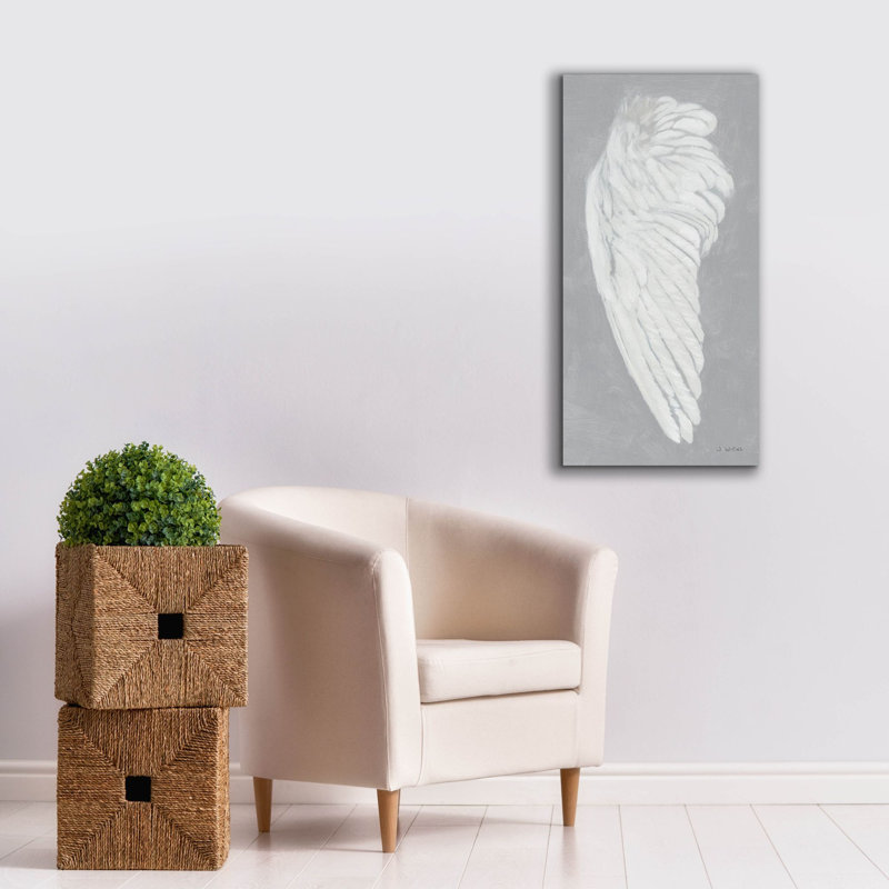 «Wings 2 On Grey Fl Flip» par James Wiens, art mural sur toile, H 40 po x l 20 po