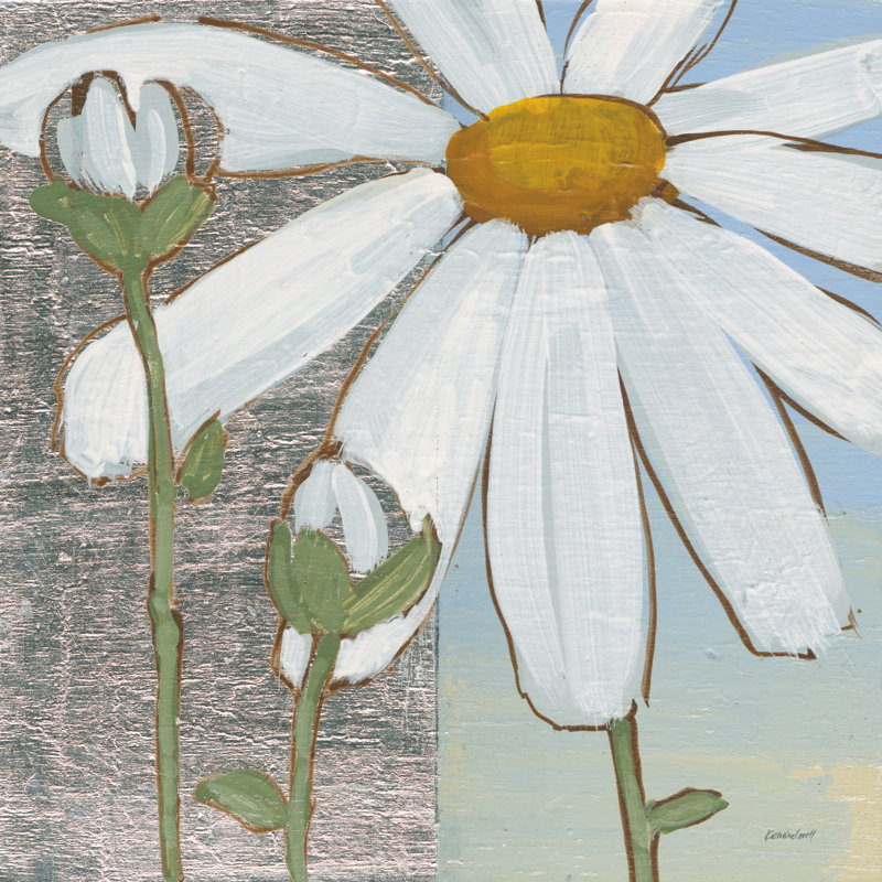 Marguerite blanche I, H 12 po x l 12 po, Non, Toile tendue