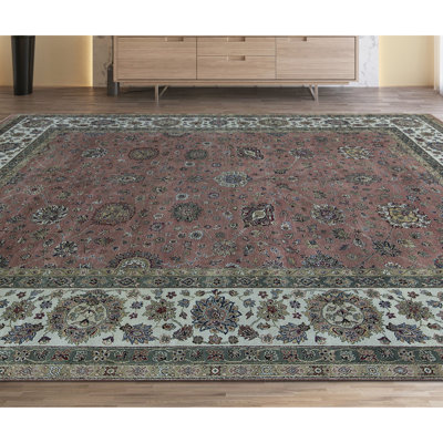 Tapis brun clair de haute qualité noué à la main