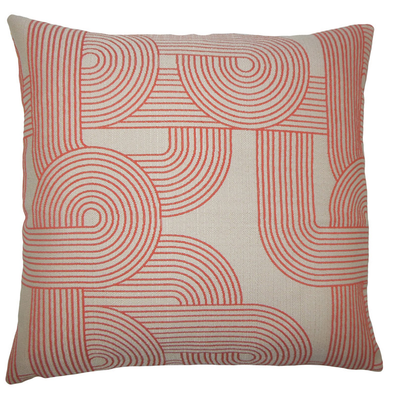 Utara Geometric Bedding Sham, Euro, Tangerine