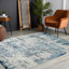 Wyona Power Loom Dark Blue/White/Charcoal Rug-2093293394