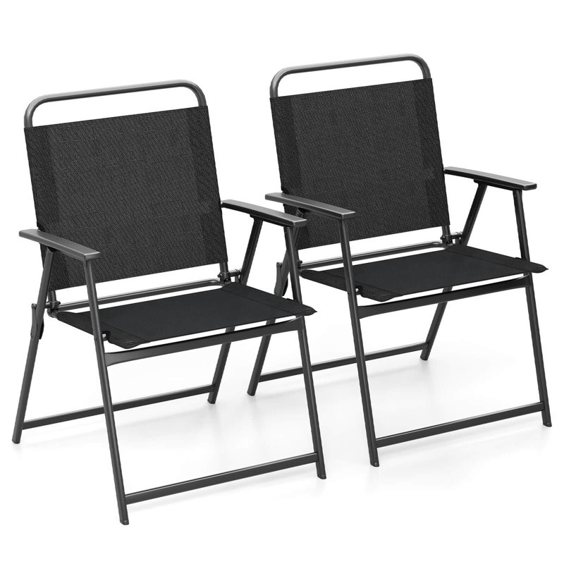 Ensemble de 2 chaises de patio pliables en tissu Andale