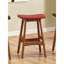Ensemble de 2 tabourets en bois massif avec siège Mid-Century-1230951847