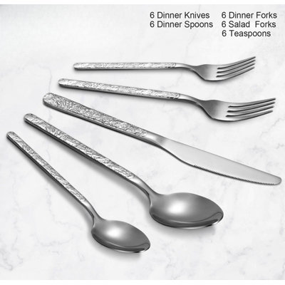 30-Piece Cutlery Set, Stainless Steel Flatware Set