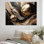 Impression sur toile encadrée dorée et noire I - marbre abstrait