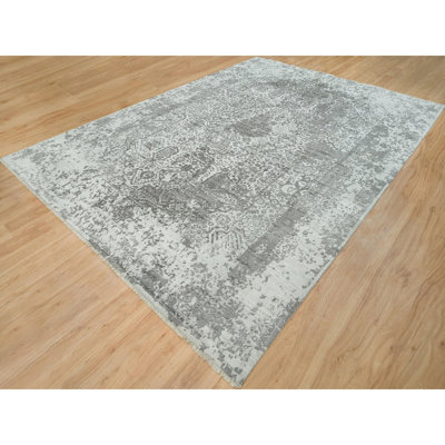 Tamio One-of-a-Kind 9'11" X 14' New Age Silk Area Rug Grey