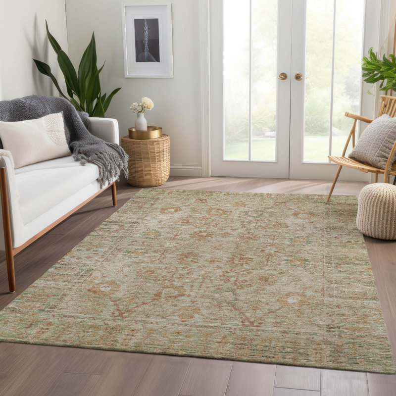 Tapis beige intérieur / extérieur lavable à la machine Chantille ACN1106, Rectangle 2 pi 6 po x 3 pi 10 po