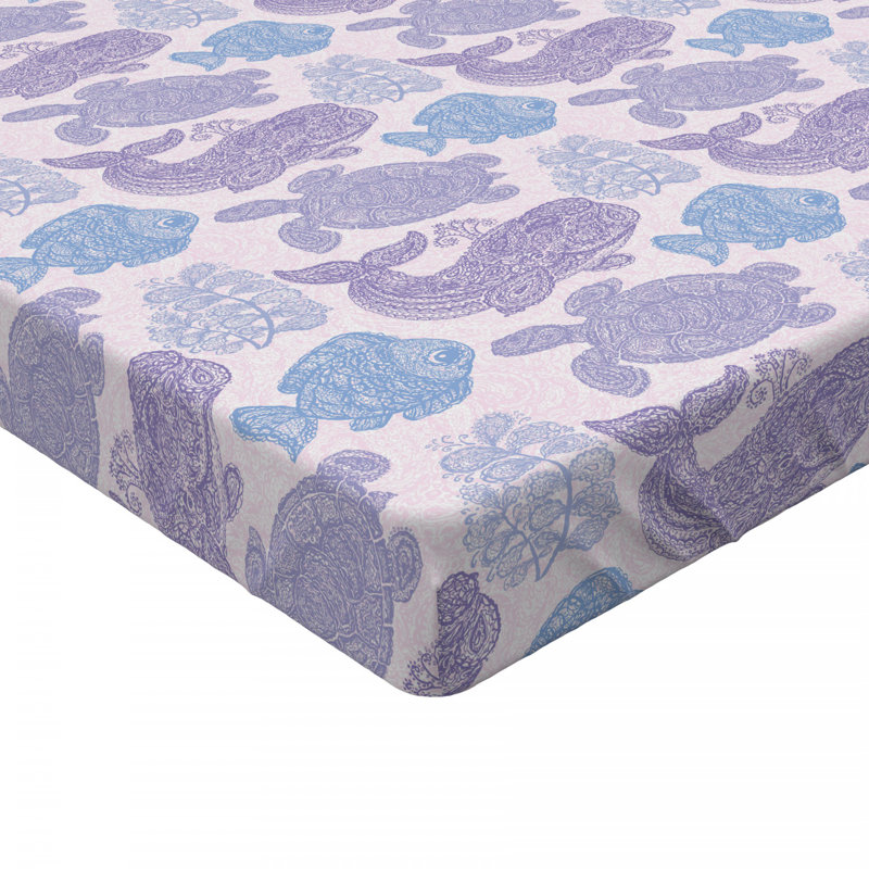Microfiber Fitted Sheet, Full Fitted Sheet, Purple Whale