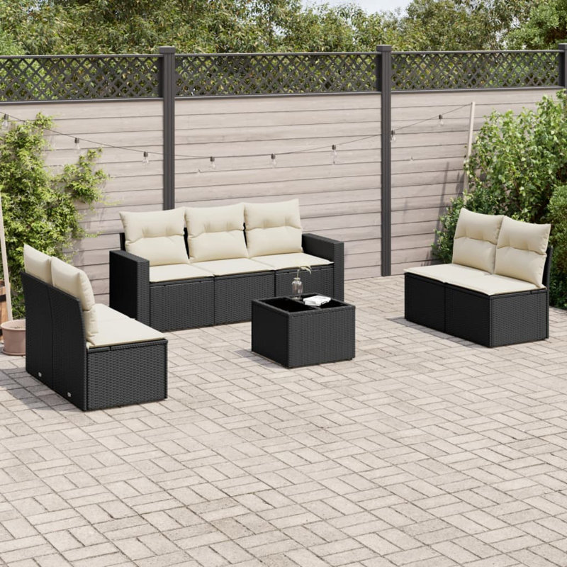 Ensemble de canapé de jardin en rotin PE Vidaxl