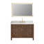 Lala 48" Single Bathroom Vanity with Grain White Engineered Stone Countertop with Mirror-1726873493