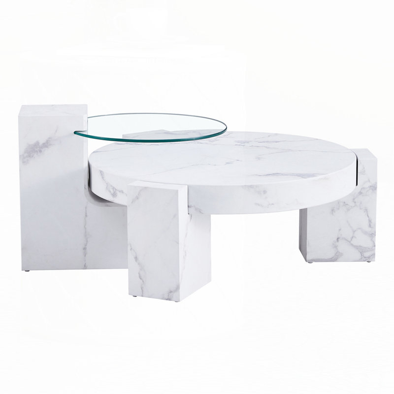 Modern Coffee Tables set, White