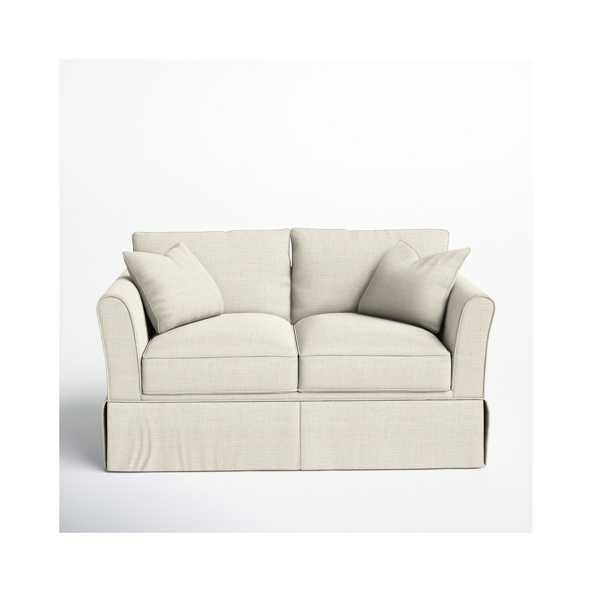 Shelby 60'' Upholstered Loveseat, Bevin Natural Linen Blend