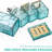 Blue and Blue Bathroom Accessories Set