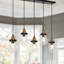 5-Light Linear Cluster Chandelier with Teardrop Glass Shade, Transitional Dining Room Pendant Light