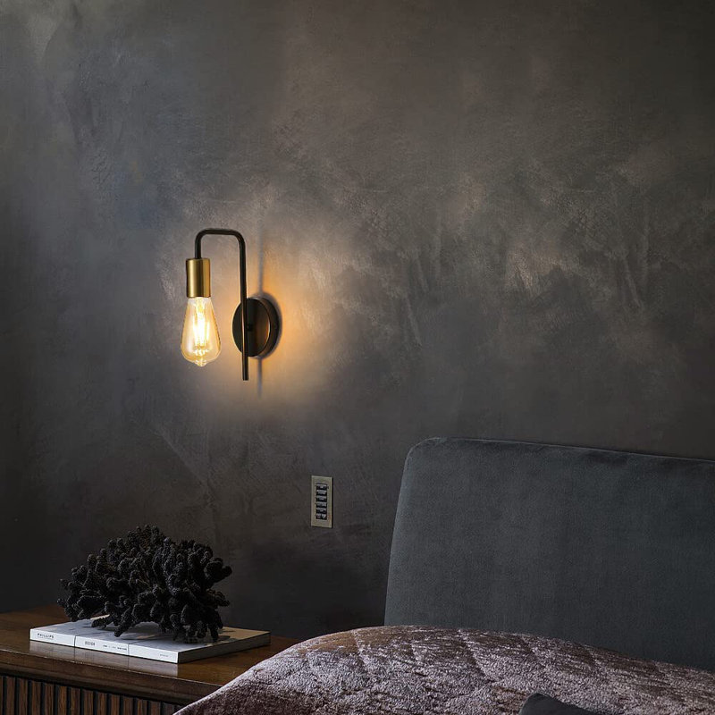 40W Vintage Wall Sconce, Matte Black